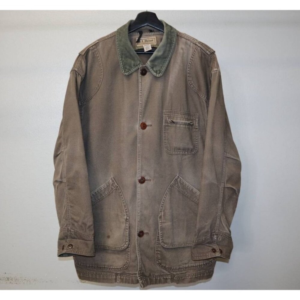 L.L. Bean Brown Jacket with Green Collar